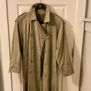 Vintage Burberry Double Breasted Trench Coat - Olive/Tan